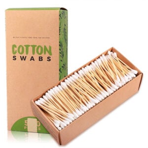 Biodegradable Bamboo Stick Cotton Swabs 500 Count in Paper Drawer Box