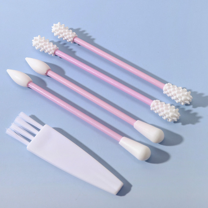 4pcs Reusable Cotton Swabs Silicone Tip Washable Ear Buds - Image 2