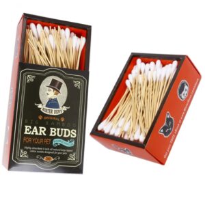 6 inch Bamboo Stick Pet Use Cotton Swabs 200 Count in Custom Paper Drawer Box