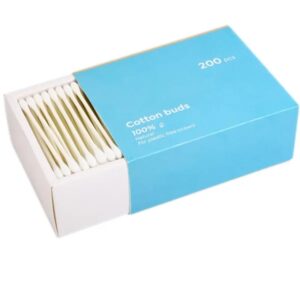 Biodegradable Paper Stick Cotton Swabs 200 Count in Paper Drawer Box