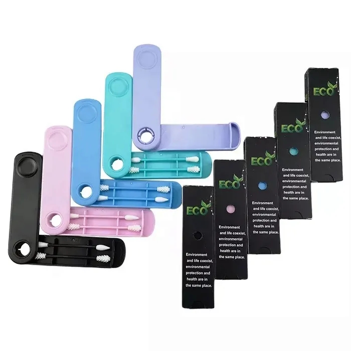 2pcs Silicone Reusable Cotton Swabs Washable Ear Buds