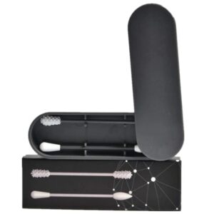 2pcs Silicone Washable Ear Buds Reusable Cotton Swabs for Ear Cleaning Makeup