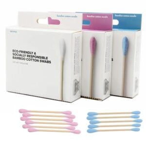 Custom Paper Box Colorful Tip Bamboo Cotton Swabs 100 Count