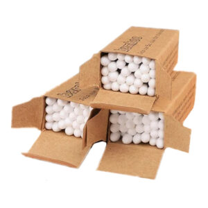 Portable Paper Box 20 Count Bamboo Cotton Swabs for Travel/Hotel