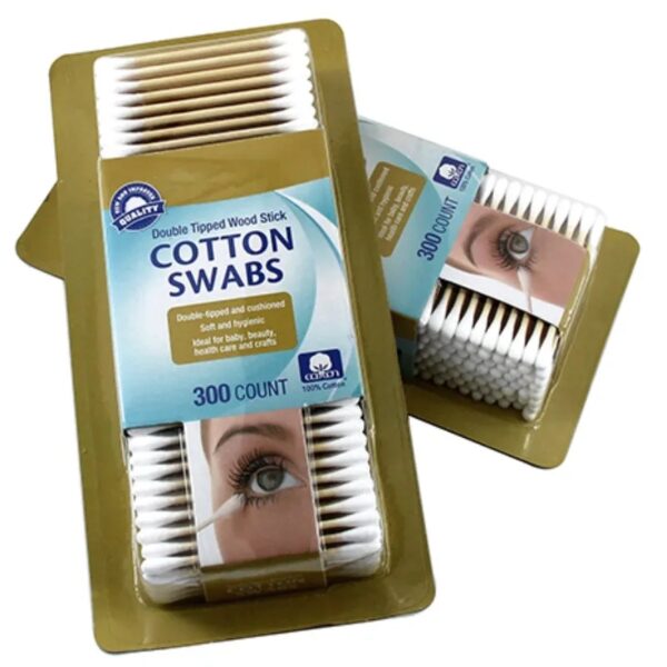 Custom Blister Card Packaging Cotton Swabs 300 Counts (Bamboo/Paper Stick) - Image 2