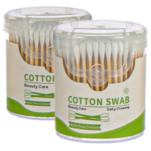 Custom Plastic Canister Bamboo Cotton Swabs (200 count)