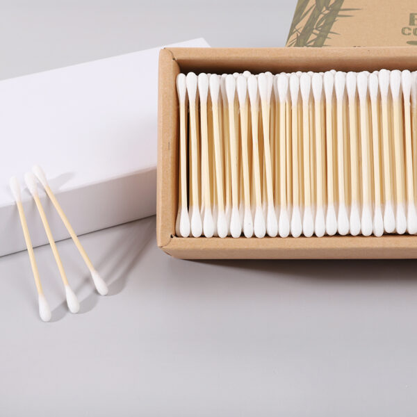 Biodegradable Bamboo Stick Cotton Swabs 500 Count in Paper Drawer Box - Image 3
