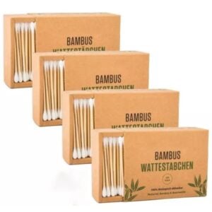 Custom Biodegradable Bamboo Stick Cotton Swabs 200 Count