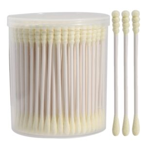 Yellow Spiral Tip Paper Stick Cotton Swabs 200 Count