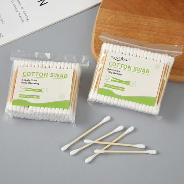 Custom Label Zip Bag 100 Count Bamboo Stick Cotton Swabs - Image 3