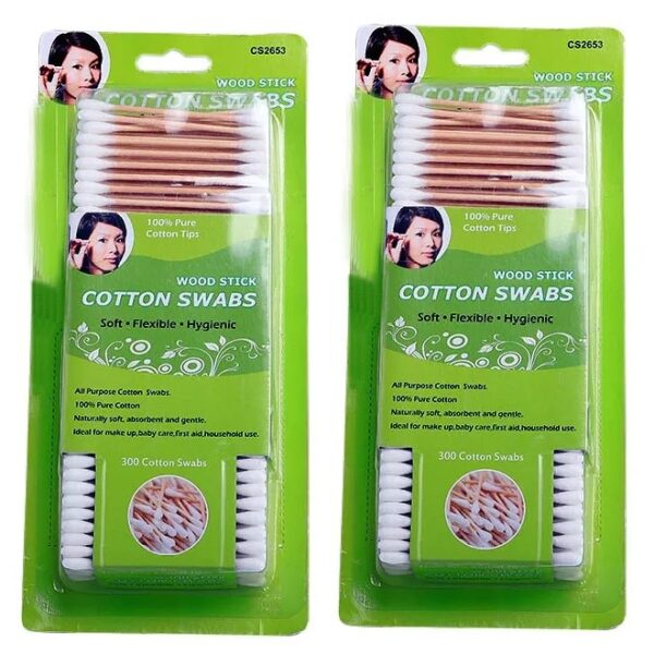 Custom Blister Card Packaging Cotton Swabs 300 Counts (Bamboo/Paper Stick) - Image 3