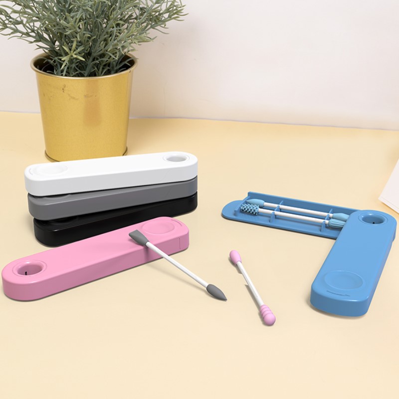 Custom Label 2pcs Silicone Reusable Cotton Swabs Washable Ear Buds - Image 4