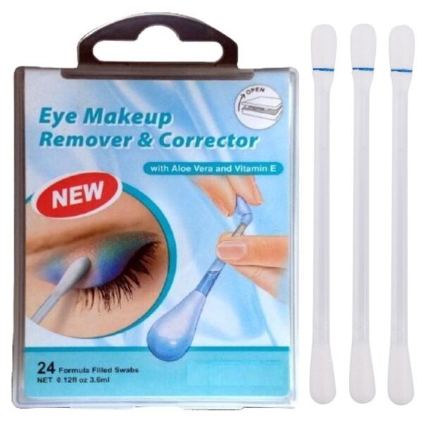 Makeup Remover/Corrector Liquid Cotton Swabs Individual Packaging 24 Count in Lock Box