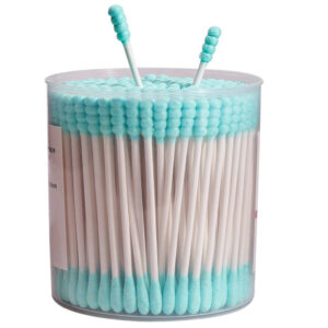 Cyan Spiral Tip Paper Stick Cotton Swabs 200 Count