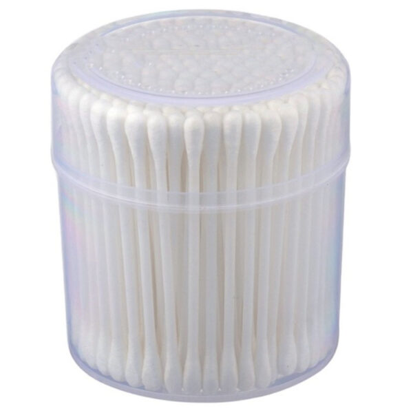 Plastic Stick Cotton Swabs 100/200 Count in Round/Square Plastic Canister