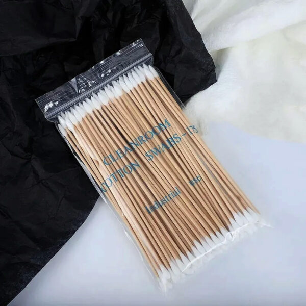Cleanroom Industrial Use 6 inch Round+Precision Tip Cotton Tipped Applicator 100 Count in Zip Bag - Image 3