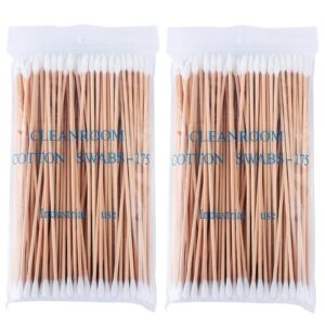 Cleanroom Industrial Use 6 inch Round+Precision Tip Cotton Tipped Applicator 100 Count in Zip Bag
