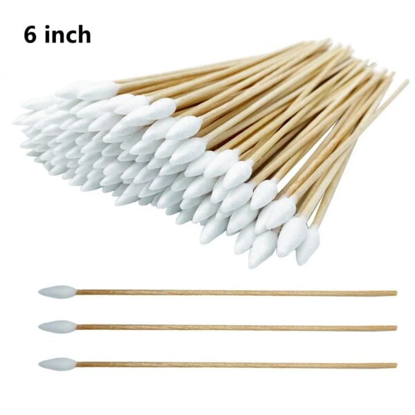 6 inch Pointed Tip Wooden Stick Cotton Tipped Applicator