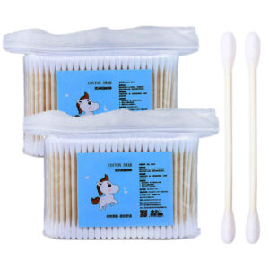 Custom Lable Sticker Zip Bag Paper Stick Cotton Swabs 100/200/300 Count