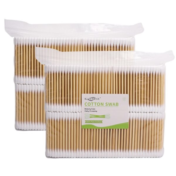 XXL Packaging 1000 Count Zip Bag Bamboo Cotton Swabs