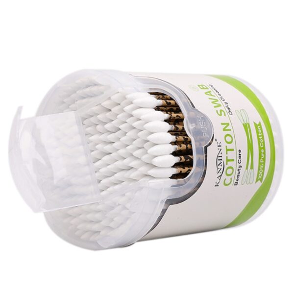Leopard Print Paper Stick Cotton Swabs 200 Count in Plastic Canister - Image 3