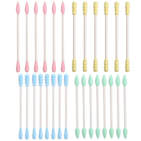 Paper Stick Colorful Tip Cotton Swabs 100/200 Count in Heart-shaped Plastic Box (Pink/Green/Blue Tips) - Image 6