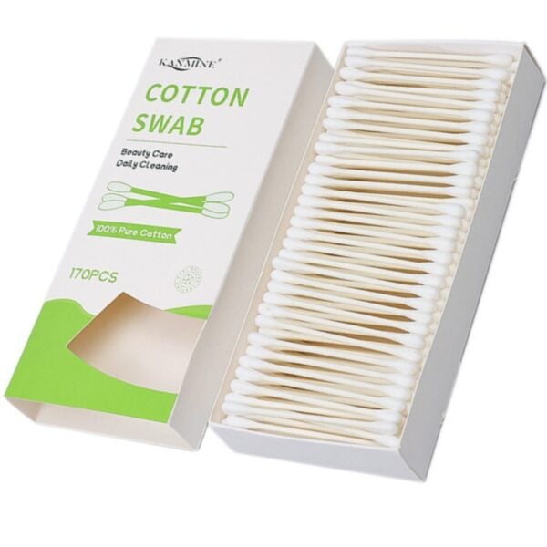 Biodegradable Paper Stick Cotton Swabs 170 Count in Paper Drawer Box - Image 2