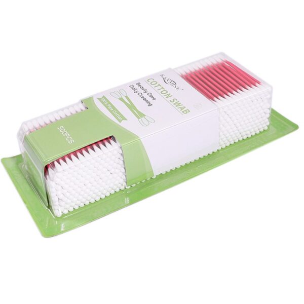 Red Paper Stick Cotton Swabs 500 Count in Blister Card - Image 5