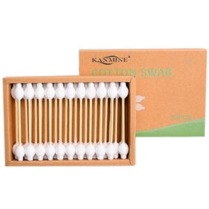 Safety Tip Bamboo Cotton Swabs 33 Count in Paper Drawer Box