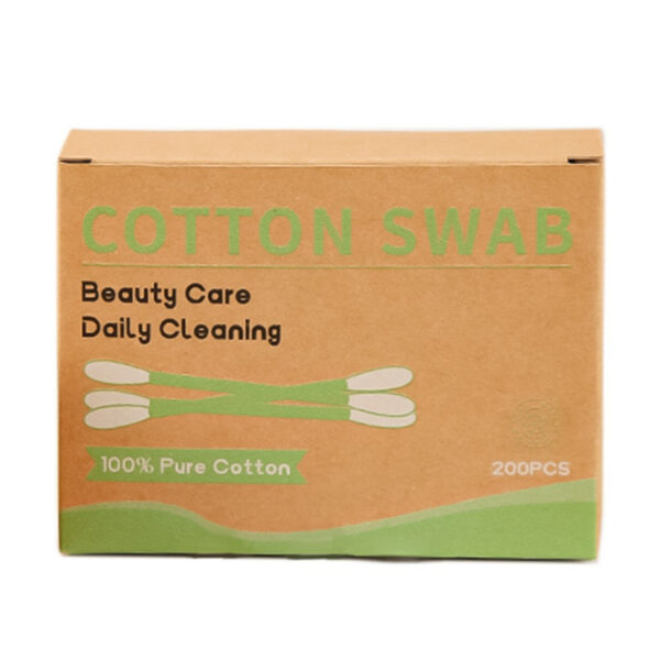 Biodegradable Paper Box Bamboo Cotton Swabs 100/200 Count - Image 2