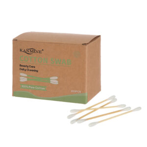 Custom Paper Box Bamboo Cotton Swabs (300 Count)