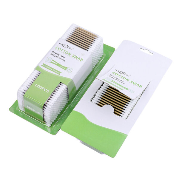 Brown Paper Stick Cotton Swabs with Blister Card Packaging (500/600 Count) - Image 3