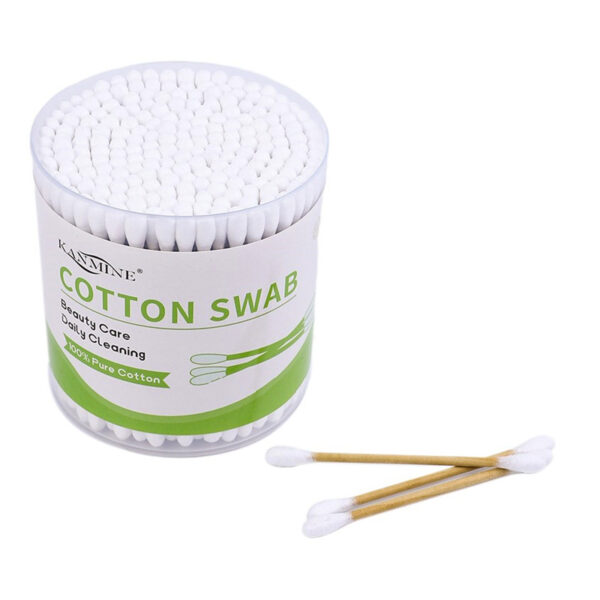 Plastic Canister Packaging 200 Count Brown Paper Stick Cotton Swabs - Image 5