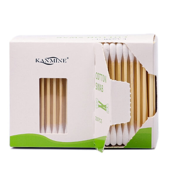 Transparent Window + Side Tear-Open Paper Box Bamboo Cotton Swabs (300 Count) - Image 2