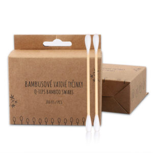 Biodegradable Bamboo Stick Cotton Swabs 200 Count