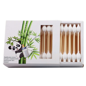 Biodegradable Paper Box Safety Tip Bamboo Cotton Swabs (55 Count)