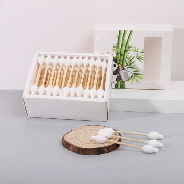 Biodegradable Paper Box Safety Tip Bamboo Cotton Swabs (55 Count) - Image 5