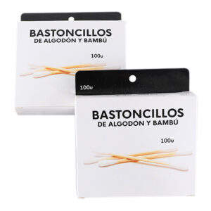Biodegradable Paper Box Packaging Bamboo Stick Cotton Swabs 100 Count