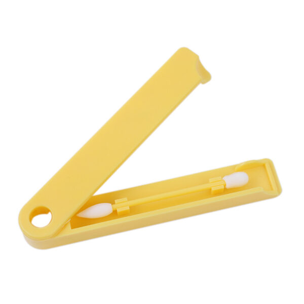 Portable 1 Piece Plastic Box Packaging Silicone Washable Ear Buds Reusable Cotton Swab