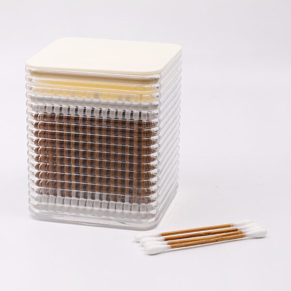 Plastic Box Packaging Carbonized Bamboo Stick Cotton Swabs 200 Count - Image 4