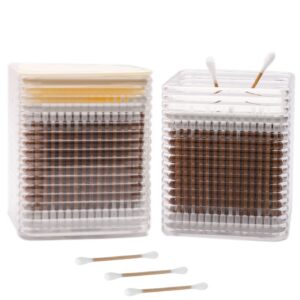 Plastic Box Packaging Carbonized Bamboo Stick Cotton Swabs 200 Count