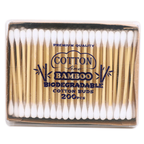 Clear Lid Paper Box Packaging 200 Count Bamboo Stick Cotton Swabs - Image 3