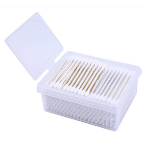 Paper Stick Cotton Swabs 200 Count in Plastic Box with Window Opening