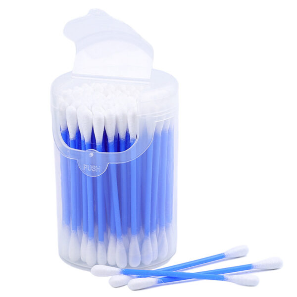 Colorful Plastic Stick Cotton Swabs 100 Count in Plastick Canister - Image 3