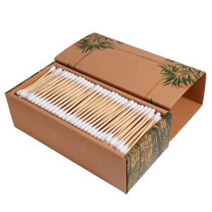 Bamboo Stick Cotton Swabs 500 Count in Custom Paper Drawer Box