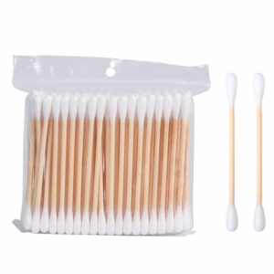 100 Count Zip Bag Bamboo Cotton Swabs