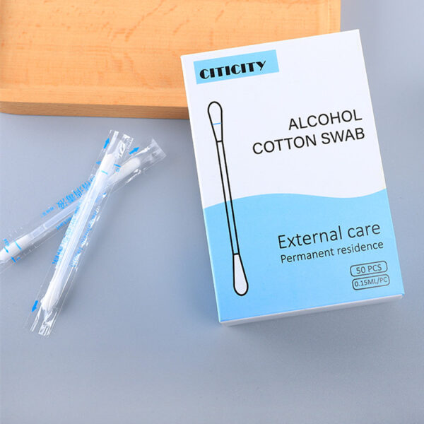Alcohol Cotton Swabs for Disinfection 50 Count Individual Packaging with Paper Box - Image 3