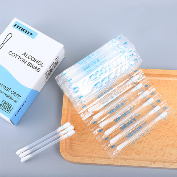 Alcohol Cotton Swabs for Disinfection 50 Count Individual Packaging with Paper Box - Image 2