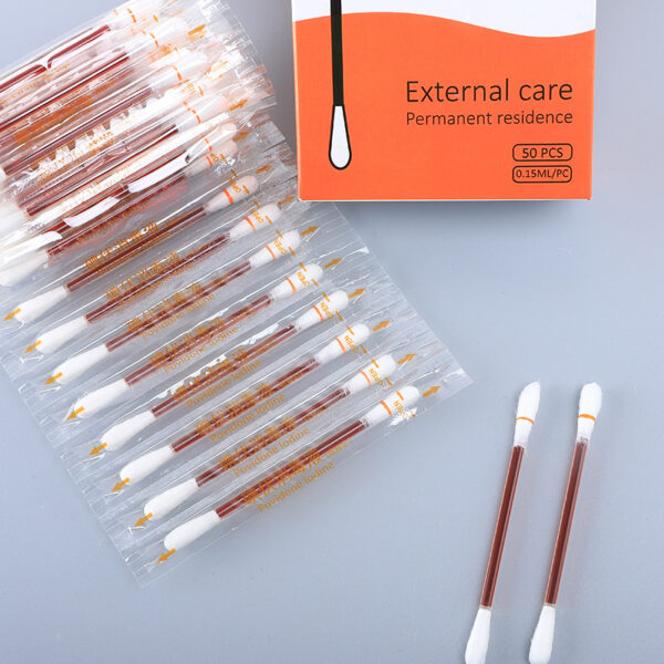 Iodophor Cotton Swabs for Disinfection 50 Count Individual Packaging with Paper Box - Image 7