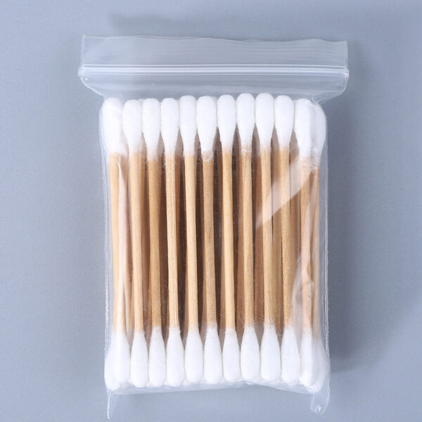 Wooden Stick Cotton Swabs 48 Count in Zip Bag - Image 2